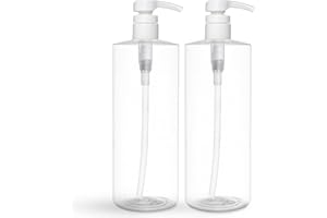 BRIGHTFROM Empty Shampoo Pump Bottles, 32 OZ / 1 Liter, BPA-Free Cylinder Containers, Household & Commercial Use, 2 Pack - Leak Proof