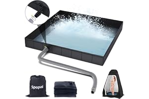 40″ Portable Shower Pan, Spopal Foldable Shower Base & Basin Floor with Detachable Drain Hose, for RV, Shower Tent, Camping, 
