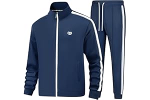 BASICDOT Men's Tracksuits Set Long Sleeve Causal Full Zip Running Sports Sweatsuit for Men 2 Piece Outfits