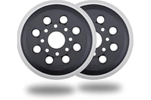 Orbital Sander Pads 2 Pack 5 Inch 8 Hole Hole Hook and Loop Aluminum Alloy Sanding Pad Replacement with Self-Stick for Bosch 