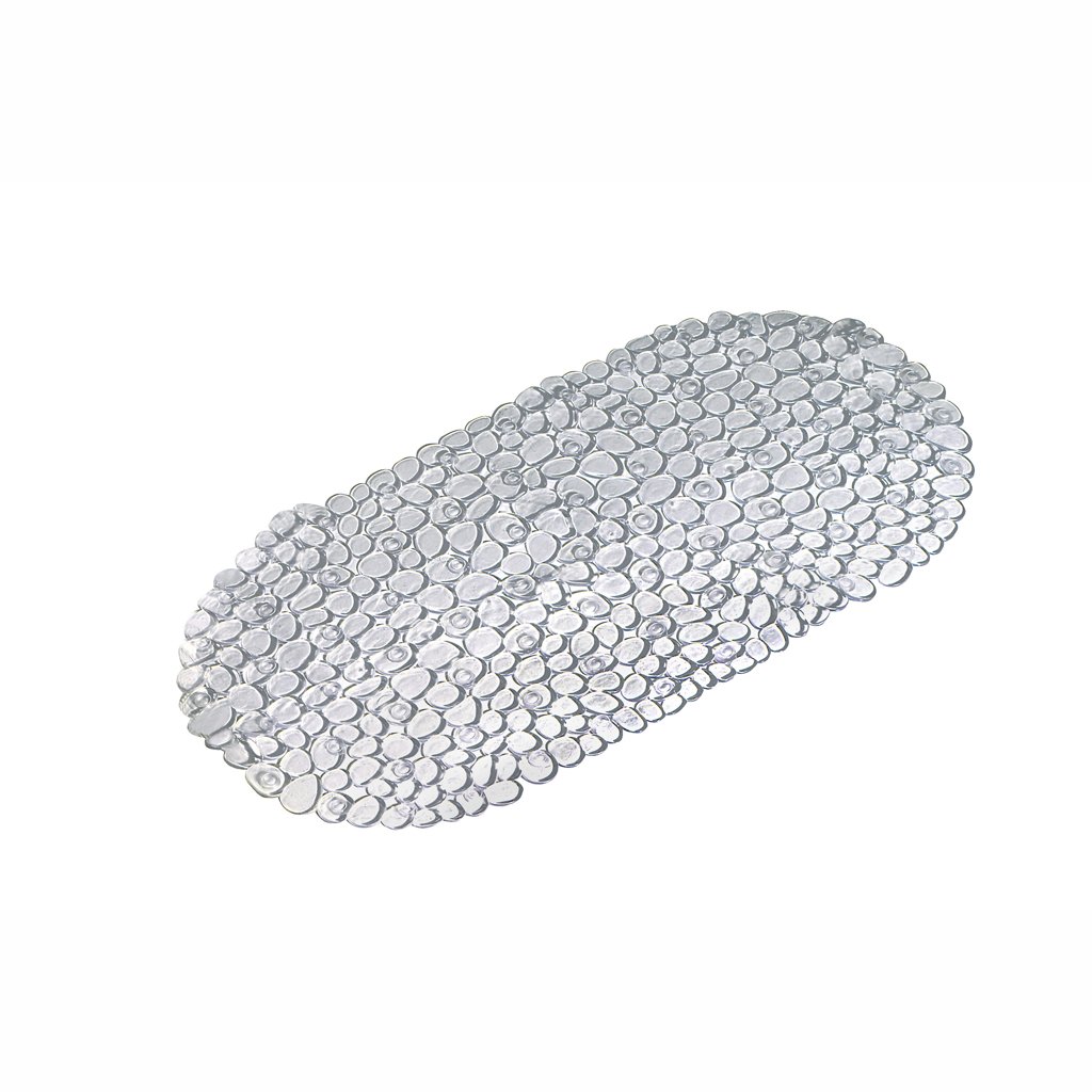 Croydex AG300032 Pebbles Non-Phthalate Slip-Resistant PVC Suction Bath Mat, Clear, 70 x 35cm