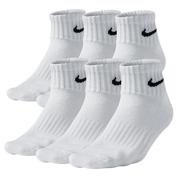 NIKE MEN’S BAG COTTON QUARTER CUT SOCKS (6...
