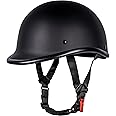 Yesmotor Motorcycle Helmet Half Shell Hawk Style Helmets Compact Lightweight Open Face for Motorcycle Street Bike Cruiser Moped - DOT Approved (Matte Black,XL)