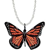 d'ears Monarch Butterfly-shaped Necklace Stainless Steel 18" Chain