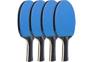 AMIRDE Ping Pong Paddles Sets of 4- Portable Table Tennis Paddles Professional Case & 4*Ping Pong Balls Table Tennis Racket Player Set for Indoor & Outdoor Games