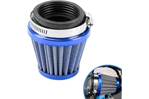 CMIYETO 50mm Air Filter for PWK21 24 26 28 30 32 34 Carburetor 70cc 100cc 110cc 125cc 150cc 200cc Engine for Honda Yamaha Suzuki Kawasaki ATV Go kart Moped Scooter Motorcycle Pit Dirt Bike Parts Blue