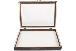 MUSISALY Wooden Insect Display Box 12.20X8.66X1.77In Wall Mounted Specimen Case with Clear Acrylic Window for Butterfly Bug C