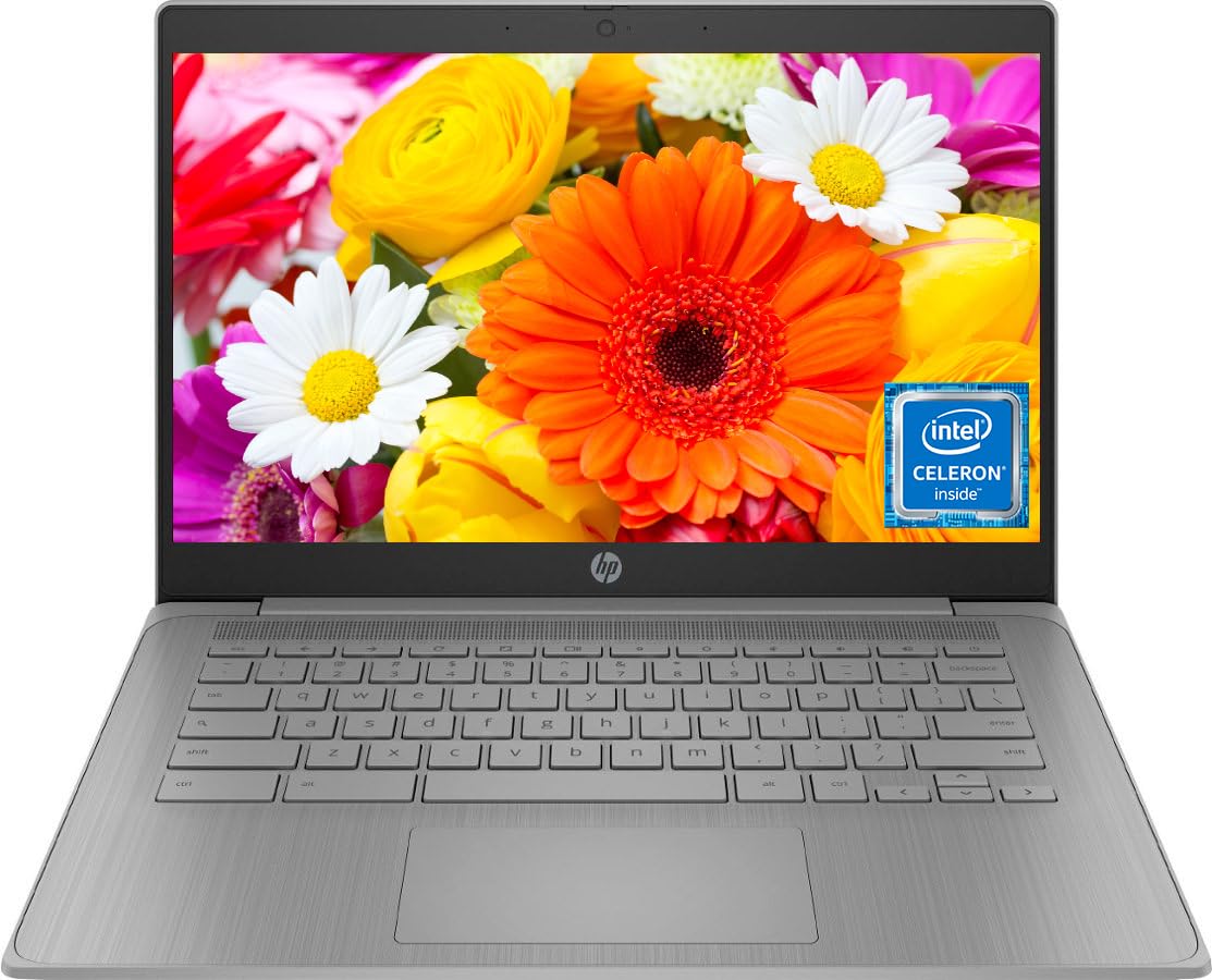 HP 14" HD Chromebook Laptop for Students, Intel Quad-Core N4120(> N4020), 4GB RAM, 64GB eMMC, WiFi, Webcam, HDMI, USB-A&C, 14 Hours Battery life, ZOOM, Chrome OS, CUE Accessories