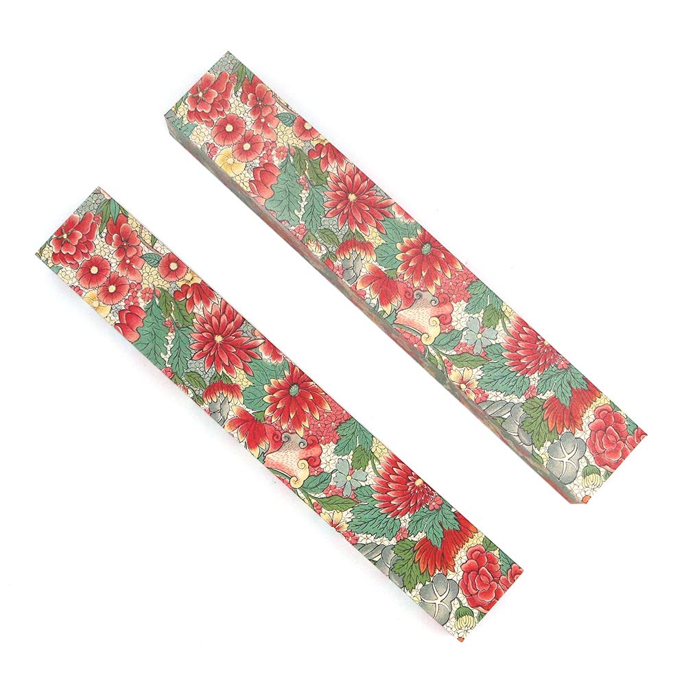 Shiwaki 2 Pcs Cardboard Flute box Jewelry Boxes Necklace Box Rectangle Gift Box - Auspicious Flowers