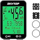 BKVTOP Wireless GPS Bike Computer, 8 Languages, 2.4" Screen, IPX7 | Bicycle Speedometer Odometer, Green Auto Backlight, 50g Lightweight, 28H Runtime, Auto Start Stop, MPH/KMH