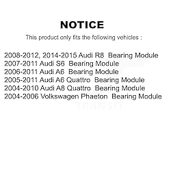 Front Wheel Bearing And Hub Assembly Pair For