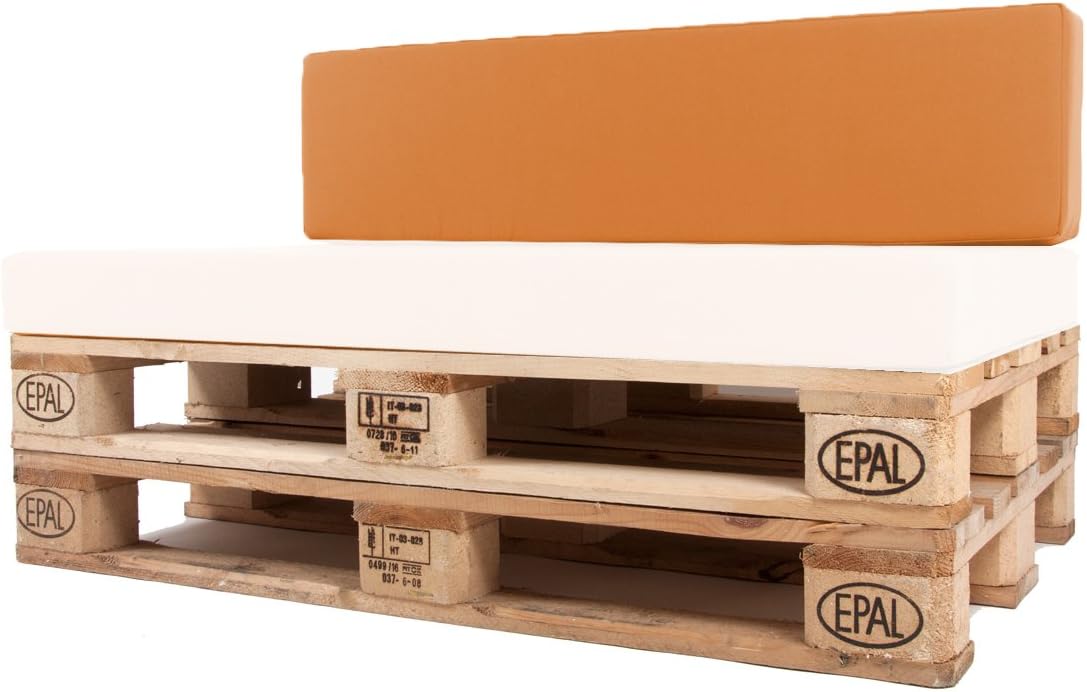 Arketicom Outdoor SOFA Back Pallet Cuschion Water Repellent Modern Design 120x30x15 saffron