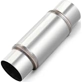 LCGP 5" Inlet Diesel Exhaust Muffler, 5" Inlet &amp; Outlet, 5" x 10.5" Body 17.3" Whole Length Universal Resonator, Straight Through Design, Stainless Steel Mufflers Resonator