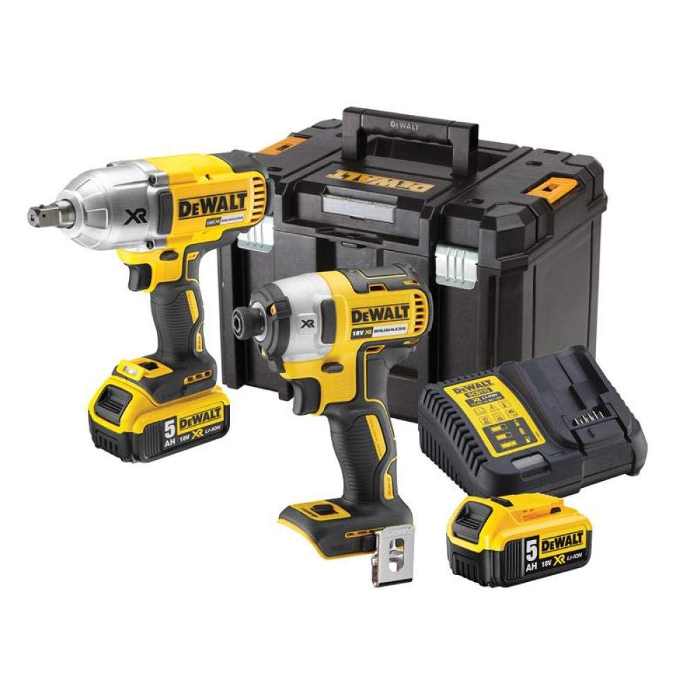 DEWALT DEWDCK2088P2 DCK2088P2T XR Brushless Impact Twin Kit 18V 2 x 5.0Ah Li-ion