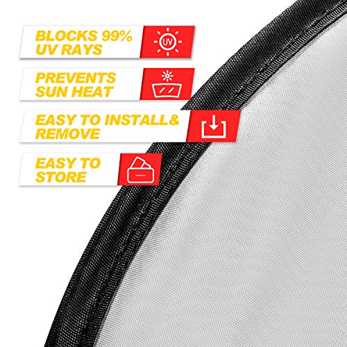 TWING Windshield Sun Shade 2-Piece Foldable Car Front Window Sunshades Sun Visor Protector Blocks 99% UV Rays and Keeps Your Vehicle Cool for Most Sedans SUV Truck 28\