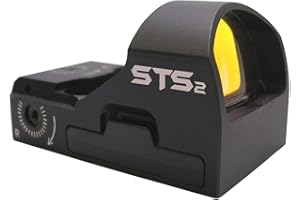 C-MORE Systems Micro Red Dot Sight STS2B, 1x Magnification, Made of Aircraft Grade Aluminum, Adjusts for Wind & Elevation, Ultra Bright, All Weather, Waterproof, Lightweight, Matte Black