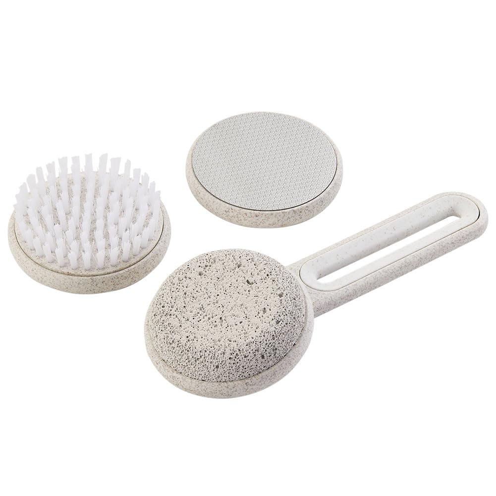 Rui Smiths CarbonConscious Pedicure Grooming Set for Smooth Skin and Soles | Includes Interchangeable Foot File, Pumice and Cleaning Brush Attachments | Made with Wheat Straw Bioplastic