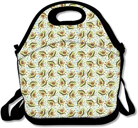 FRTSFLEE Cute Avocado Exercises Hula Hoop Lunch Bag Lunch Tote Lunchbox Handbag Reusable For Adult,Kids,Insulated,Stretchy,Reusable,Washable,Zipper,School Work Office Camping Travel