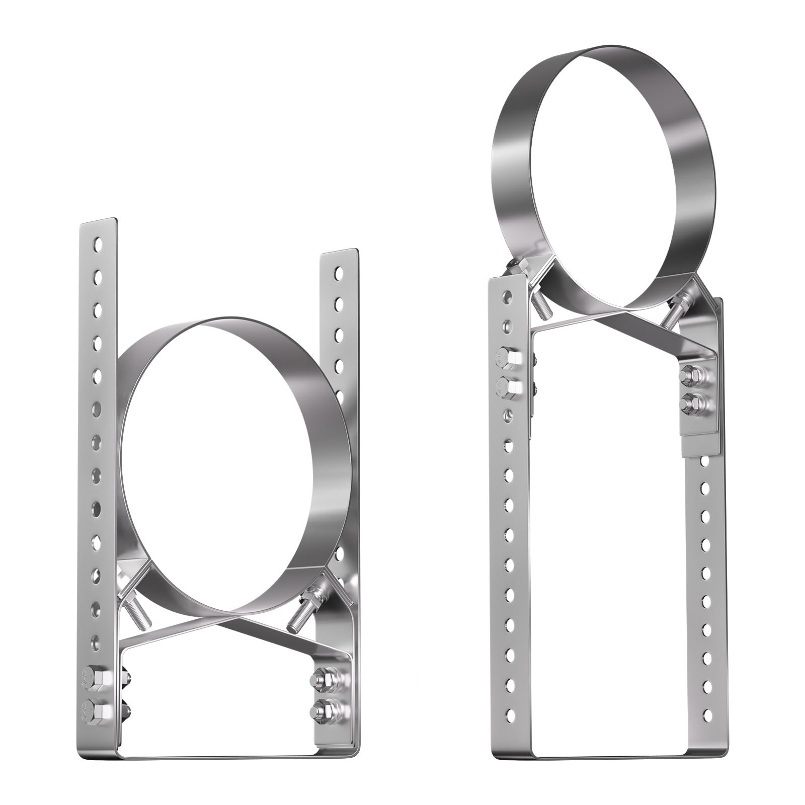 Photo 1 of Ventylis 2-Pack Adjustable 6-Inch Stove Pipe Wall Support Bracket, Heavy-Duty 304 Stainless Steel Chimney Mount, Outdoor Fireplace Pipe Stabilizer