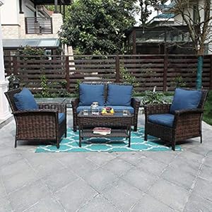 Amazon Com Hampton Bay Woodbury 4 Piece Wicker Outdoor Patio