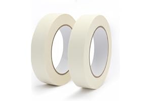 Zo.Yehaa Masking Tape 1 inch X 55 Yards X 2 Rolls, 328FT Total, Beige White Painters Tape General Purpose Tape for Arts DIY Crafts Painting Labeling Decoration School Projects Home Office