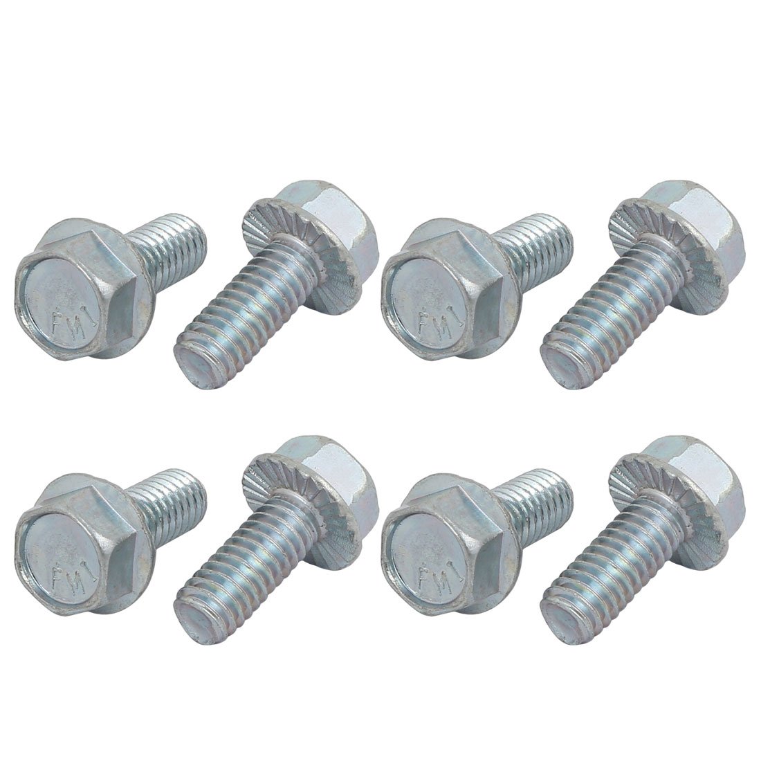 Sourcingmap 8Pcs 5/16-18 x 3/4 Inch Thread Carbon Steel Hex Serrated Head Flange Screw Bolt