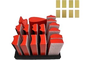 16pcs Hook and Loop Sanding Block Kit with 40pcs Sandpaper Sheets,Interchangeable Assorted Contoured Profile Sanding Pad Tool