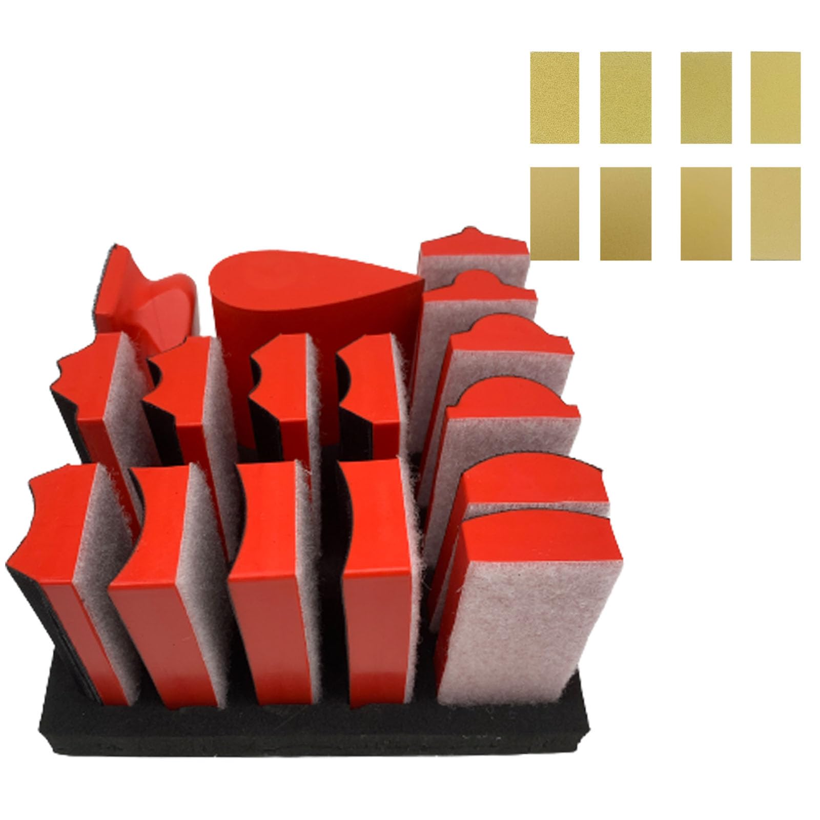 Photo 1 of 16pcs Hook and Loop Sanding Block Kit with 40pcs Sandpaper Sheets,Interchangeable Assorted Contoured Profile Sanding Pad Tools Set,Hand Sand Chassis for Wood Furniture,Auto Paint and DIY Crafts