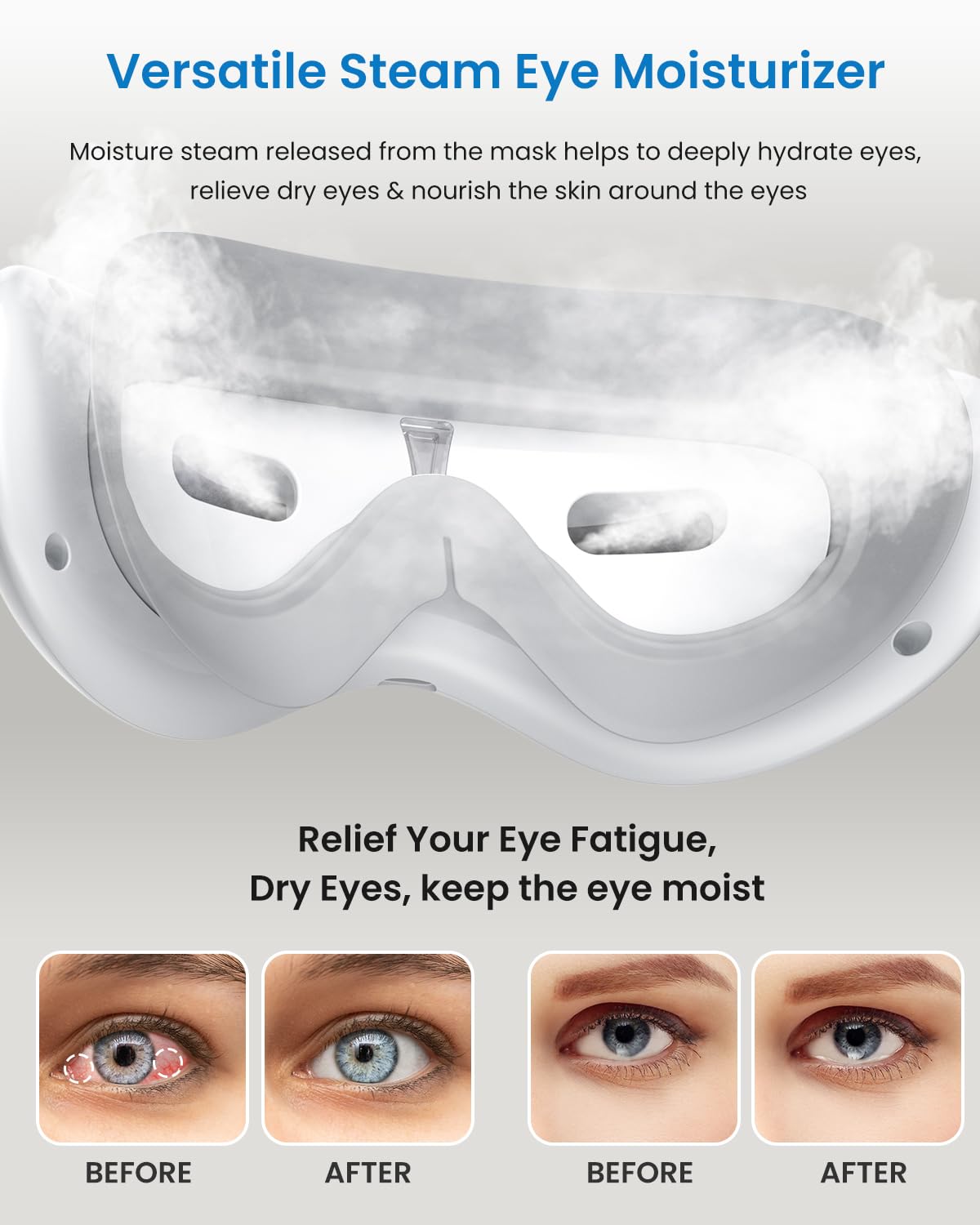 RENPHO Eyespa Mist Mask, Steam Eye Mask for Dry Eyes, Heated Eye Care Device with Bluetooth Music, Ideal Relief Tired Eyes, Reduce Dark Circles, Eye Hydration Mask- Great Gift for Teens Women/Men