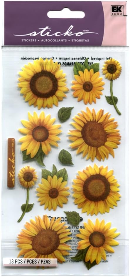 Sticko Vellum Stickers-Sunflowers