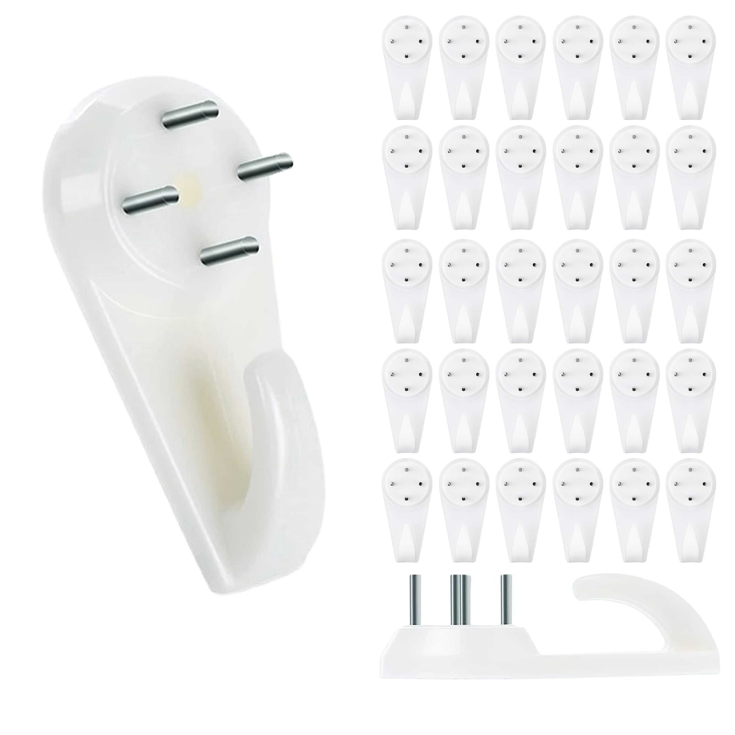 Photo 1 of Cielasis 50 PCS 1.2In Large Invisible Nail Hangers,Powerful Drywall Picture Hooks to Stucco Without Drilling Cinder Block Wall Hangers Fasteners Traceless Hardwall Hangers with Hook Handrail