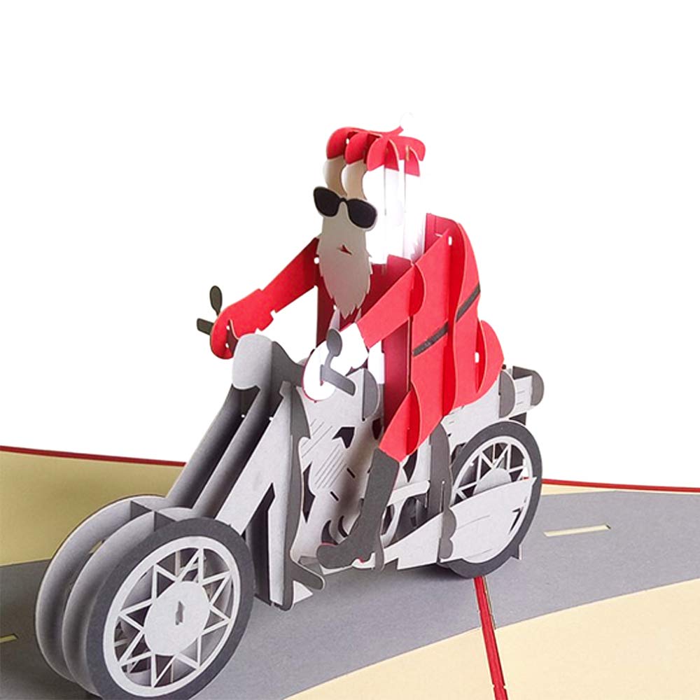 3D Pop Up Christmas Card Christmas Greeting Card Xmas Gift Cards 3D Santa Claus Card for Family, Friends, Lovers
