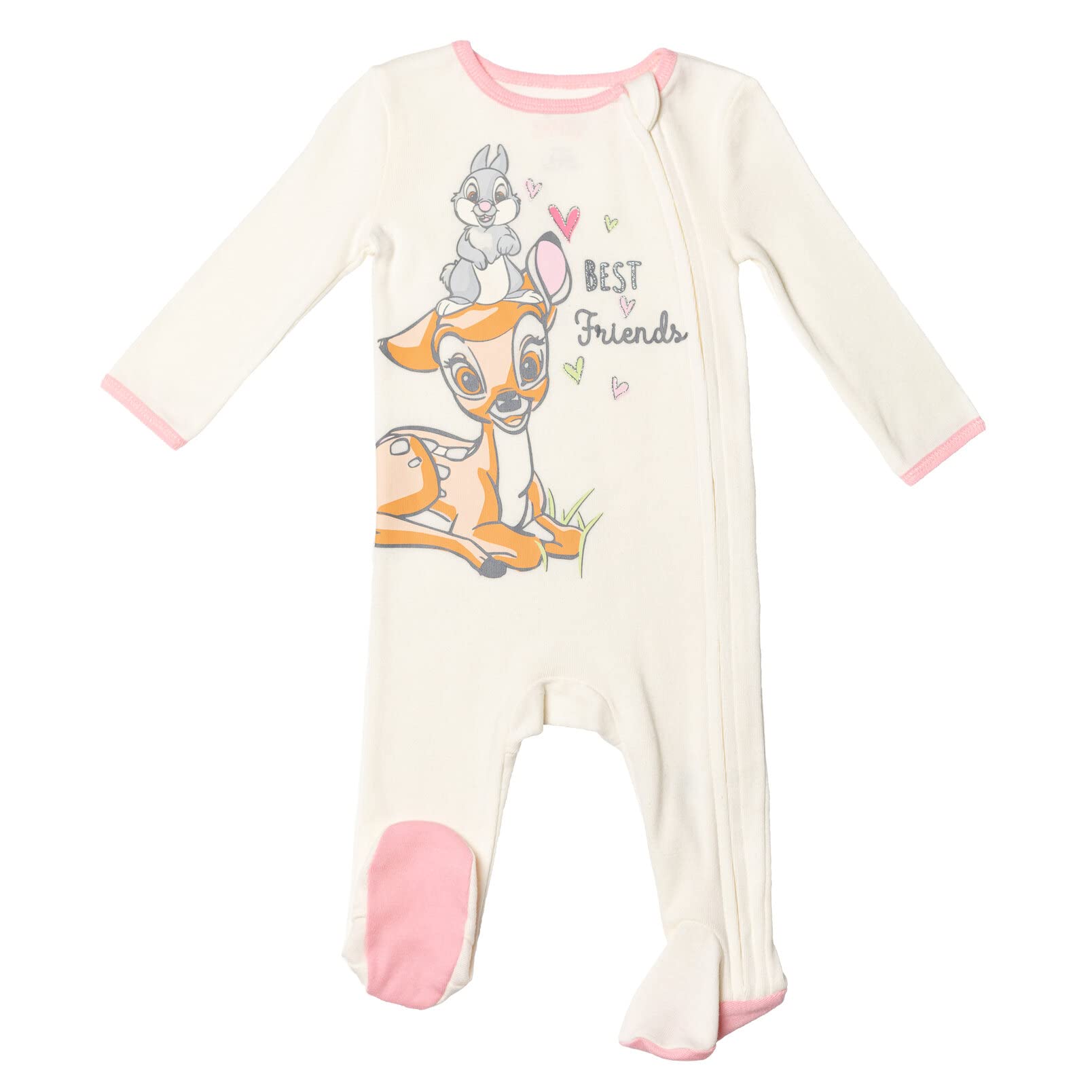 Disney The Aristocats Bambi Baby Girls 3 Pack Zip Up Sleep N' Play Coveralls Newborn to Infant
