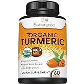 USDA Certified Organic Turmeric Supplement – Includes Organic Turmeric & Organic Black Pepper – 1,400mg of Turmeric per Serving - 60 Count (Pack of 1)