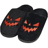 kuatalals Spooky Slides Halloween Jack O Lantern Pumpkin Indoor Outdoor Fuzzy House Slippers Shoes Gifts For Women Men