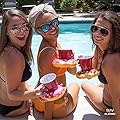 Donut Pool Drink Holder Floats - Fun Floating Inflatable Cup Holders for Pool Party