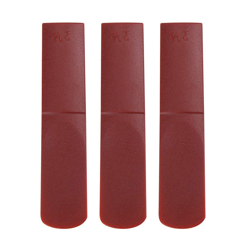 Bnineteenteam 2.5 Reeds Alto Sax, 3pcs Alto Saxophone Reeds Resin Material 2.5 Sax Reeds for Students, Intermediates and Professional Players (Red) Performance Accessory