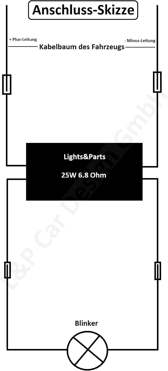 L & P Car Design 2 x 25W 6.8 Ohm Power Resistor Load Resistance for SMD LED Mini Indicators 12V, Amber - Image 5
