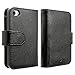 Insten Leather Wallet Flip Case Cover with Credit Card Slot Photo Frame Multifunction Compatible with Apple iPhone 4 / 4S, Black