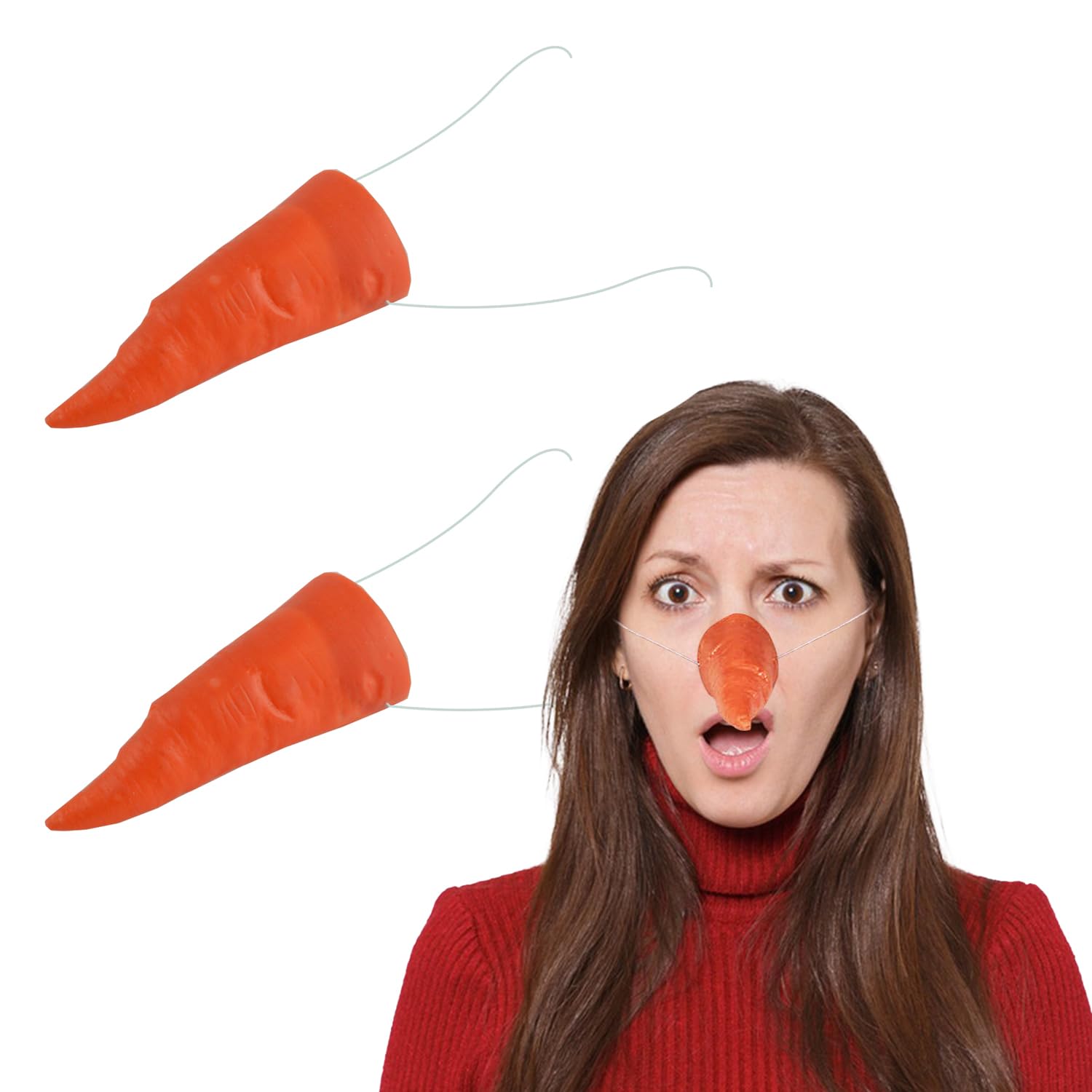 MFUOE Carrot Nose Christmas Orange Carrot Nose Snowman Nose for Christmas Party Costumes Accessories (2)