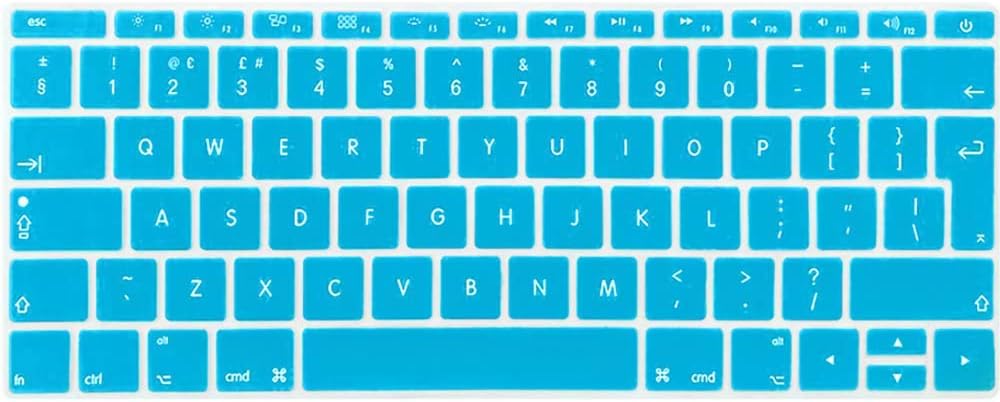 FINDING CASE EU/UK Apple keyboard skin cover Compatible MacBook Pro 13 Inch A1708 2017/2016 Release (No Touch Bar) & New MacBook 12 Inch A1534-Adhesive Premium Ultra Thin Keyboard Cover (Aqua blue)