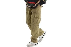 Men's Wild Cargo Pants Loose Fit Straight Leg Sweatpants Casual Hiking Sports Trousers with Multi Pockets