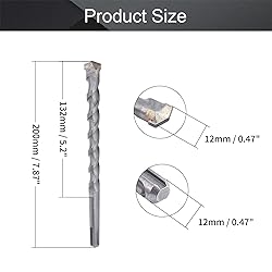 Utoolmart Masonry Drill Bit 12mm x 200mm Carbide
