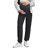 G4Free Maternity Pants Stretchy Workout Lounge Pants Over The Belly Pregnancy Joggers with Pockets