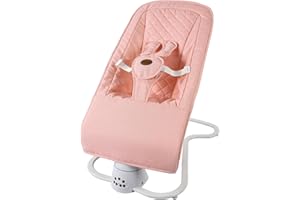 YHPOYLP Electric Newborn Bluetooth Baby Bouncer for Infants, 2-in-1 Pink Baby Swing for Infants to Newborns with 5-Speed，Portable and Adjustable Baby Bouncer for 0-6 Months 6-20 lbs,Remote Control
