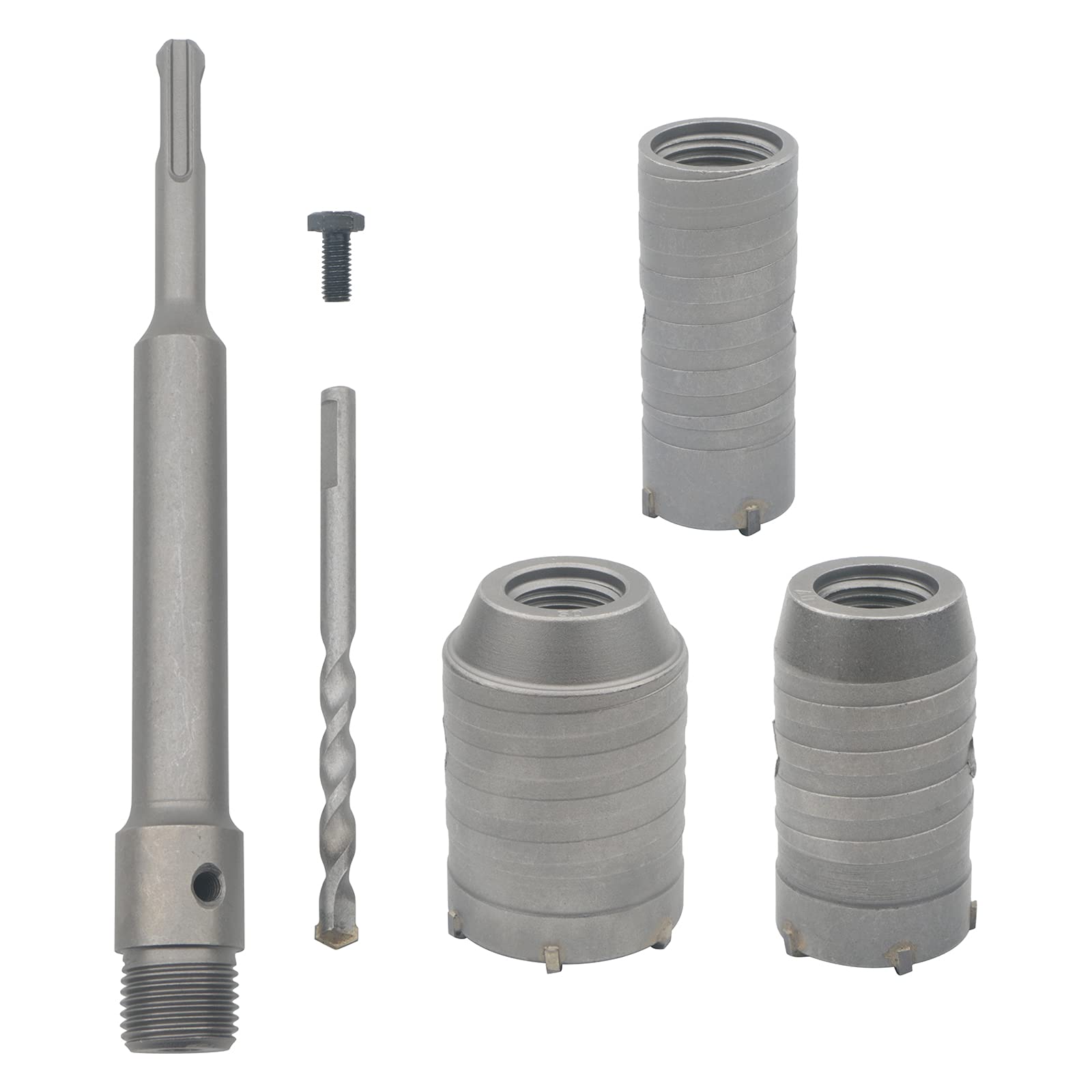 Unxuey Carbide Steel Concrete Cement Hole Saw Drill Bit Wall Stone SDS Plus Shank 30mm / 40mm / 50mm Cutter with 200mm Connecting Rod for Wall Brick