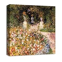 Canvas Wall Art Women in a Garden by Pierre-Auguste Renoir Canvas Prints Home Artwork Decoration for Living Room,Bedroom - 12x12 inches