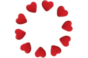 CARTSYOU Heart Shape Felt Wool Beads Balls Pom Pom Handmade DIY for Craft Dream Catcher Baby Mobile Pompom Home Decor Nursery Party Props (Red 30mm 10pcs)