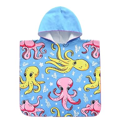 Acqrobe Peignoir à Capuchon Pour Enfants Serviette De Plage