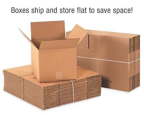 25-Pack Small Shipping Boxes 10x8x6 Inches - Corrugated Cardboard For Packing & Moving